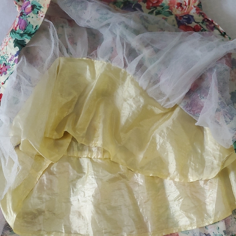 Sans Souci Pink and Green Pleated Strapless Sundress Sz M - Picture 17 of 17